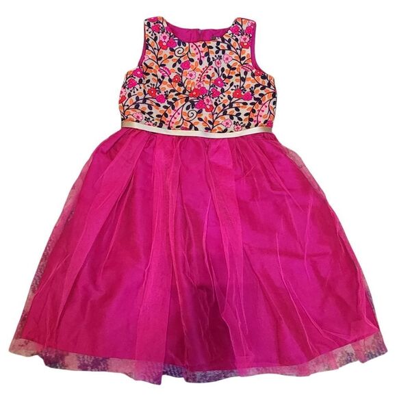 Floral Pink Embroidery Sleeveless Dress - Picture 1 of 4